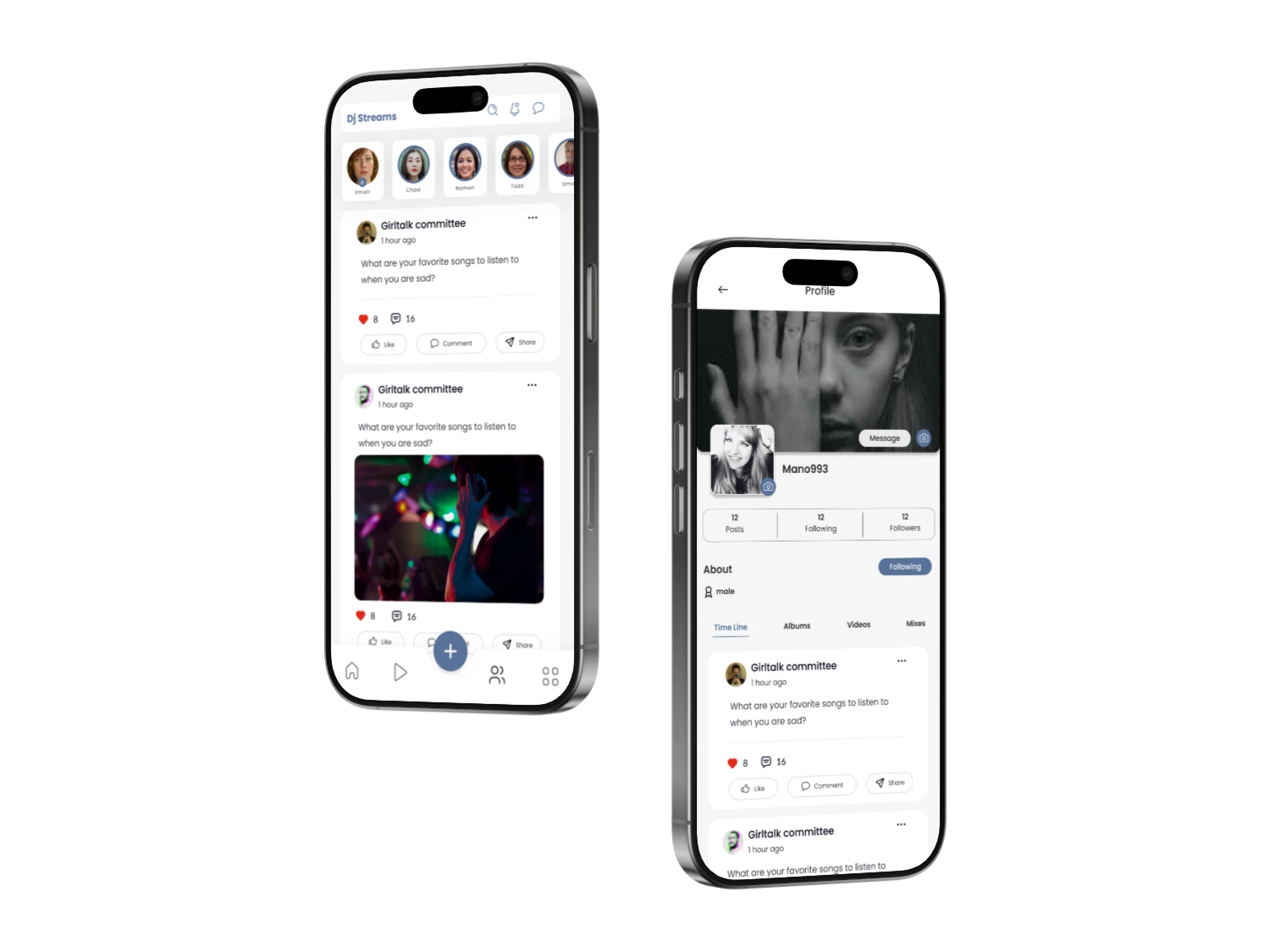 DJ Streams iPhone 16 Pro mockup